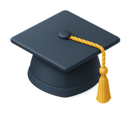 3D illustration of a graduation cap